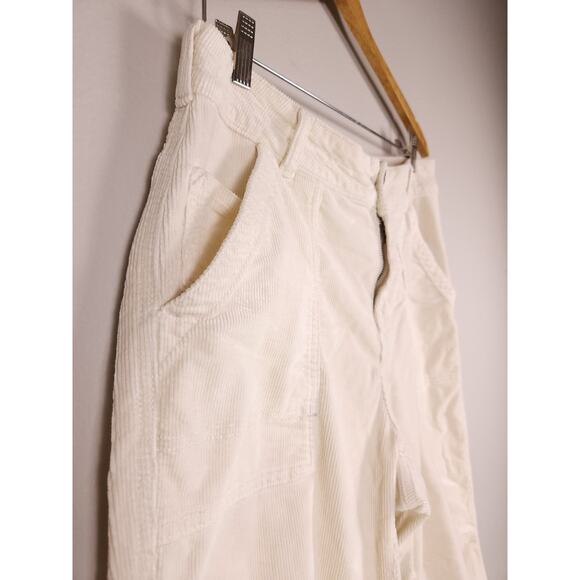 Pilcro by Anthropologie Corduroy Utility Pants Size 31 Ivory Cream Straight Leg - Picture 4 of 16